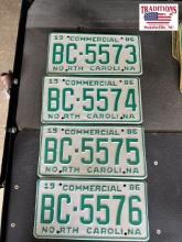 4 1986 NC Tags Consecutive Numbers