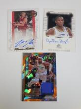 LOT OF THREE BASKETBALL AUTOGRAPH AND JERSEY CARDS
