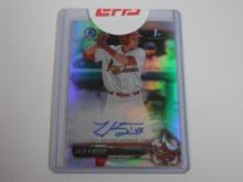 2017 BOWMAN CHROME ZACH KIRTLEY AUTOGRAPHED REFRACTOR ROOKIE CARD