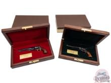 Pair of Colt Miniature Classic Single Action Army & 1860 Army Revolvers in Display Cases