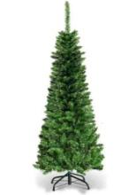 Costway 4.5-ft Pre-lit Pencil Artificial Christmas Tree with LED Lights
