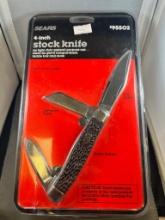 Sears 4 Inch Stock Knife 3 bladed in original blister pack
