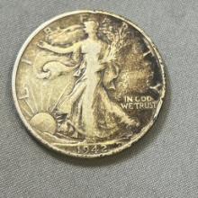 1942 US Walking Liberty Half Dollar, 90% Silver