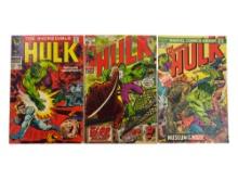 The Incredible Hulk #108 #129 & #198 Vintage Comic Books