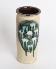Vintage Signed Drip Painted Porcelain Vase