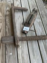 Antique wood clamps