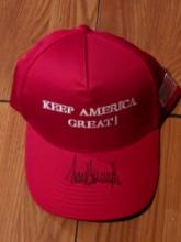 Donald Trump autographed cap with coa, "make america great again: