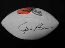 JIM BROWN SIGNED BROWNS FOOTBALL AUD COA