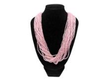 Pink Beaded Multi-strand Necklace