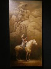 Richards Man on Horse Oil Painting