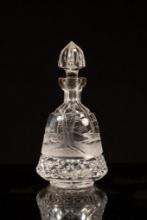 Vintage Cut Glass Hunting Theme Bell Decanter