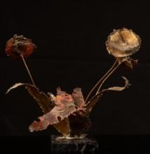 Brutalist Torch Cut Metal Flower Still Life Art Sculpture Silas Seandel