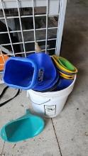 Bucket of funnels