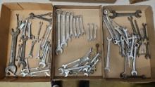3 Boxes of misc wrenches, metric and standard