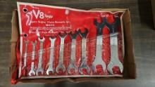 V-8 tools 9 piece super thin wrench set, metric