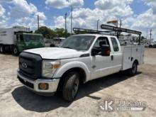 (Tampa, FL) 2013 Ford F250 Extended-Cab Utility Truck Runs & Moves With Jump)( ABS Light Is On , Bod