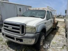 2006 Ford F550 4x4 Crew-Cab Flatbed Truck PRIOR RENTAL VEHICLE) (Not Running, Condition Unknown, Sea
