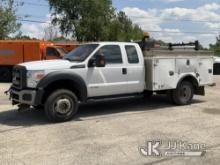 2015 Ford F450 4x4 Extended-Cab Service Truck Runs, Moves, Rust Damage, Body Damage, Paint Damage