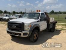 2011 Ford F550 Flatbed Truck Runs & Moves) (Engine Knock, Check Engine Light On