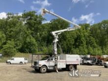 Altec LRV60-E70, Over-Center Elevator Bucket mounted behind cab on 2012 Ford F750 Chipper Dump Truck