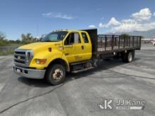 2006 Ford F650 Flatbed Truck Runs & Moves