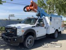 Altec AT37G, Bucket Truck mounted behind cab on 2011 Ford F550 4x4 Service Truck Runs, Moves & Opera