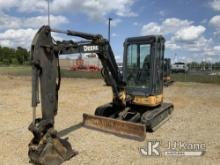 2013 John Deere 35D Mini Hydraulic Excavator Runs, Moves & Operates, Rust Damage