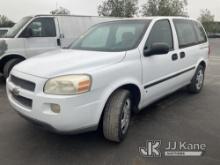 2008 Chevrolet Uplander LS Passenger Van, Key J71 Runs, Moves, Drive Cycle Not Completed