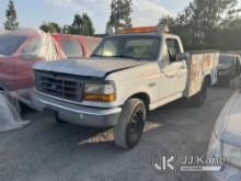 1996 Ford F-250 Utility Truck, Per consigner Non-Operational. SL Not Running, No Battery, Broken Shi