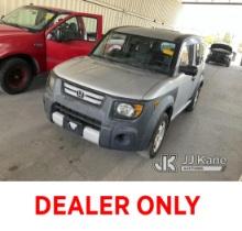 2008 Honda Element Sport Utility Vehicle Runs & Moves, Engine Light is on, Paint Damage