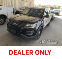 2018 Ford Explorer AWD Police Interceptor Sport Utility Vehicle Runs & Moves, Air Bag Light Is On, I