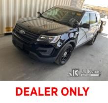 2018 Ford Explorer AWD Police Interceptor Sport Utility Vehicle Runs & Moves, Interior Stripped Of P