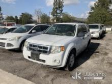 2008 Ford Escape Hybrid Sport Utility Vehicle, Key J27 Not Running, Missing Tire, Missing Catalytic 