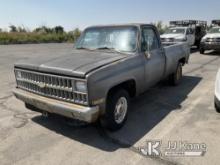 1981 Chevrolet C20 Pickup Truck Not Running, Condition Unknown, Rust, Broken Rear Window