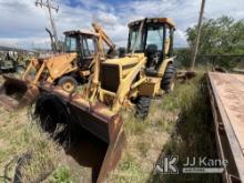 1995 John Deere 510D 4X4 Tractor Loader Backhoe Not Running, Condition Unknown, Flat Tire Broken Win