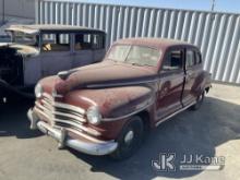 1948 Plymouth Sedan 4-Door Hatch Back Not Running, Cranks, Will Not Start, Stripped Of Parts