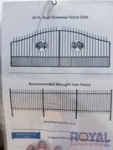 16ft Dual Driveway Double Horse Head Fence Gate