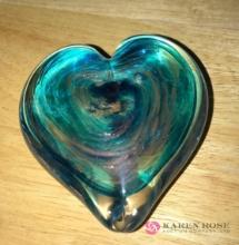 signed heart paperweight