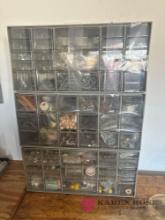 3 nut and bolt containers with drawers and contents