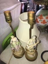 man/woman porcelain lamps