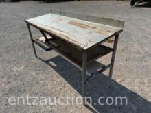 WORKBENCH, 7' X 28" X 24", STAINLESS STEEL TOP