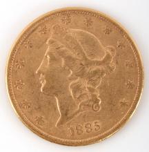 1885S TWENTY DOLLAR LIBERTY GOLD DOUBLE EAGLE COIN