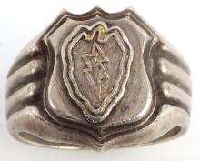 US ARMY SPECIAL FORUS ARMY INFANTRY DIVISION TROPICAL LIGHTNING RINGCES AIRBORNE SILVER RING