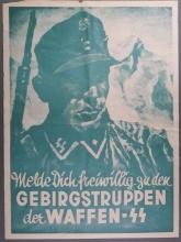 WWII GERMAN SS MOUNTAIN TROOP VOLUNTEER POSTER