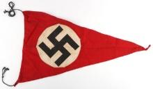 WWII GERMAN SWASTIKA PENNANT FLAG