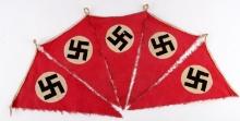 WWII GERMAN THIRD REICH STRING OF 6 NSDAP PENNANTS