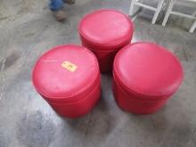 (3) UPHOLSTERED STOOLS  14 X 16