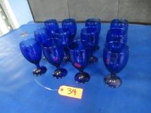 12 COBALT BLUE DRINKING GLASSES