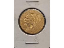1908 $2.50 INDIAN HEAD GOLD PIECE BU