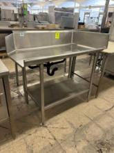 Seaport Stainless Dishwashing Exit Table W/ Back And Side Splash